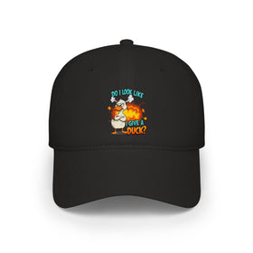 'Do I Look Like I Give a Duck?' Funny Angry Duck Baseball Hat-Low Profile Cap