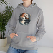 Deer at Lake with Reflection of Sunset and Forest Hoodie
